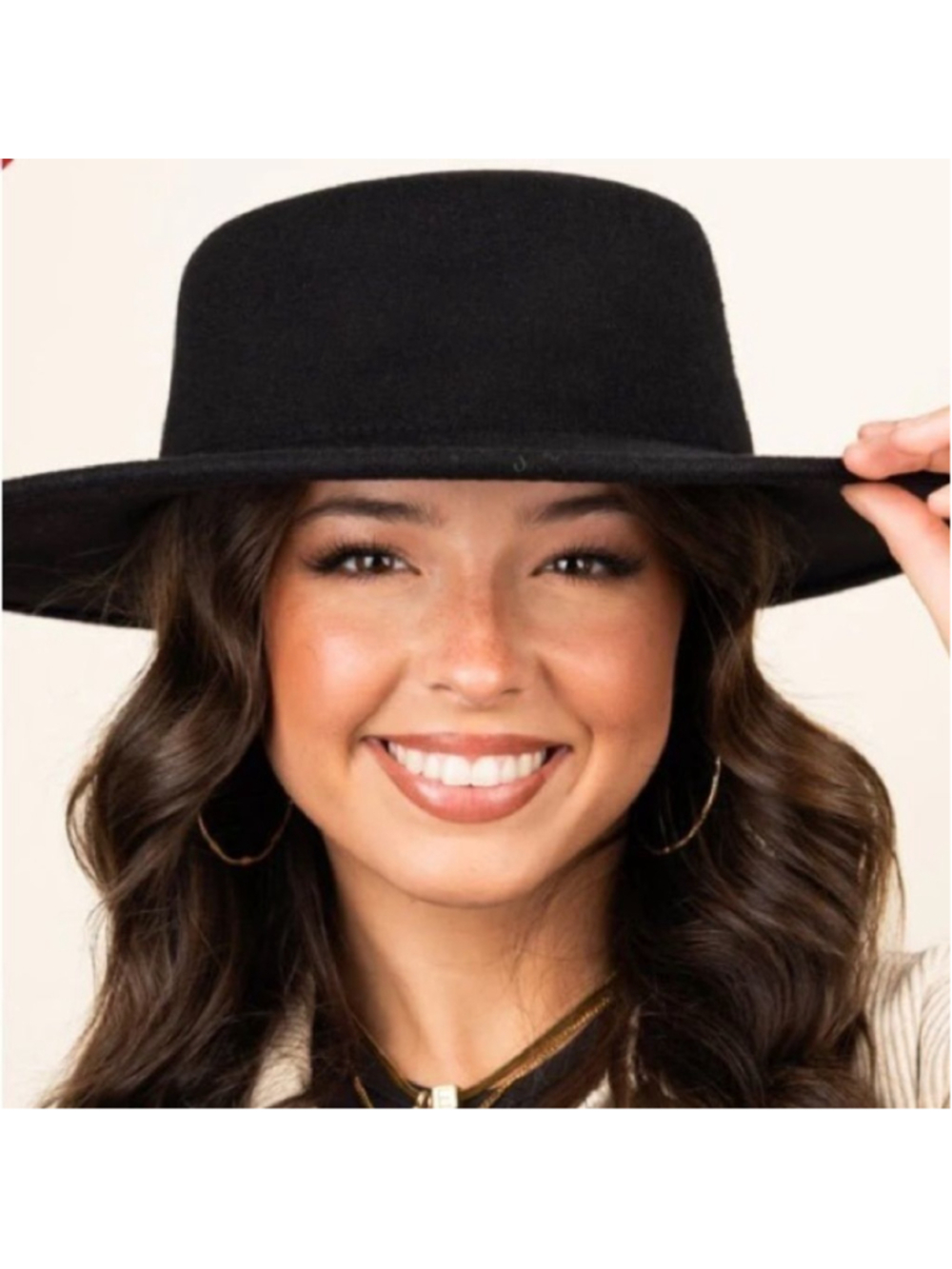 Felt Boho Cowgirl Hat  Black or Green Size 7 to 7 1/8 Fedora Ranchwear Brand New - Picture 6 of 14